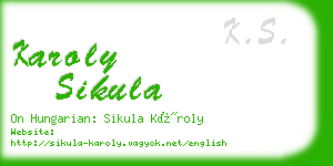 karoly sikula business card